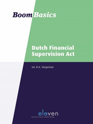 cover image of Boom Basics Dutch Financial Supervision Act